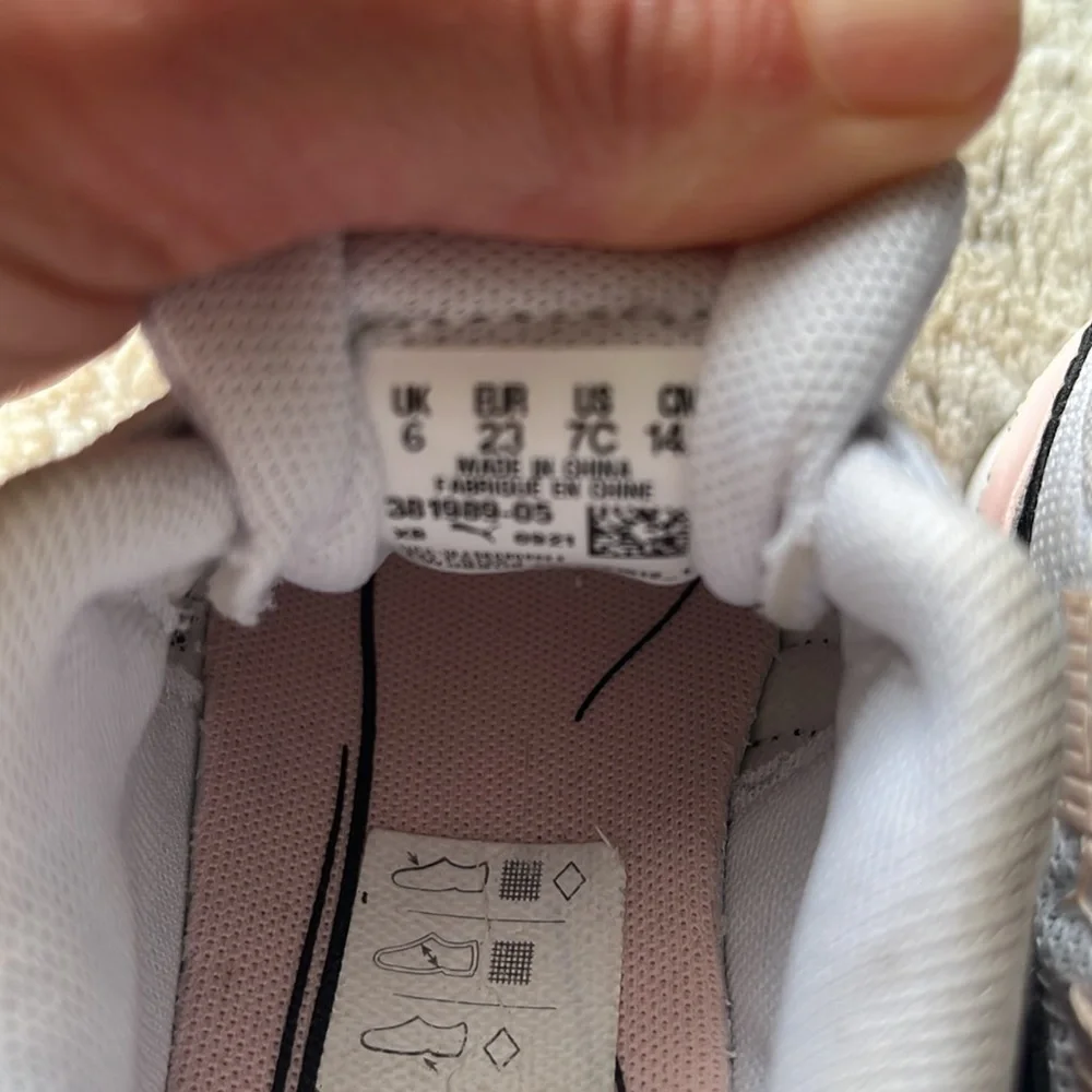 Puma Kids White Black Pink Sneakers